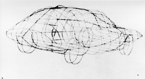 An early use of Bezier curves to draw a car body